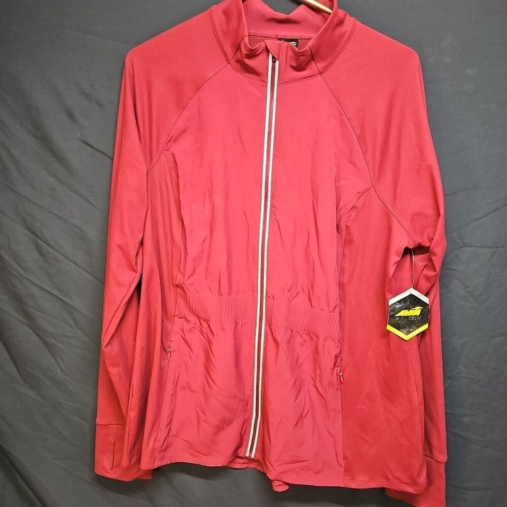 Avia Womens XL Long Sleeve Zip Up Maroon Jacket Work Out Coat
